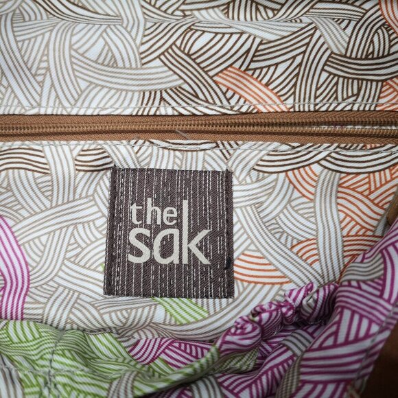 The Sak Ladies Dark Tan & Beige Glitter Genuine Leather Handbag or Crossbody - Picture 3 of 11